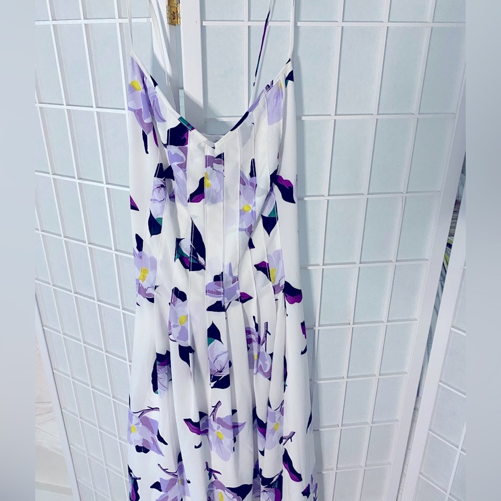 Banana Republic Floral Print pleated midi dress